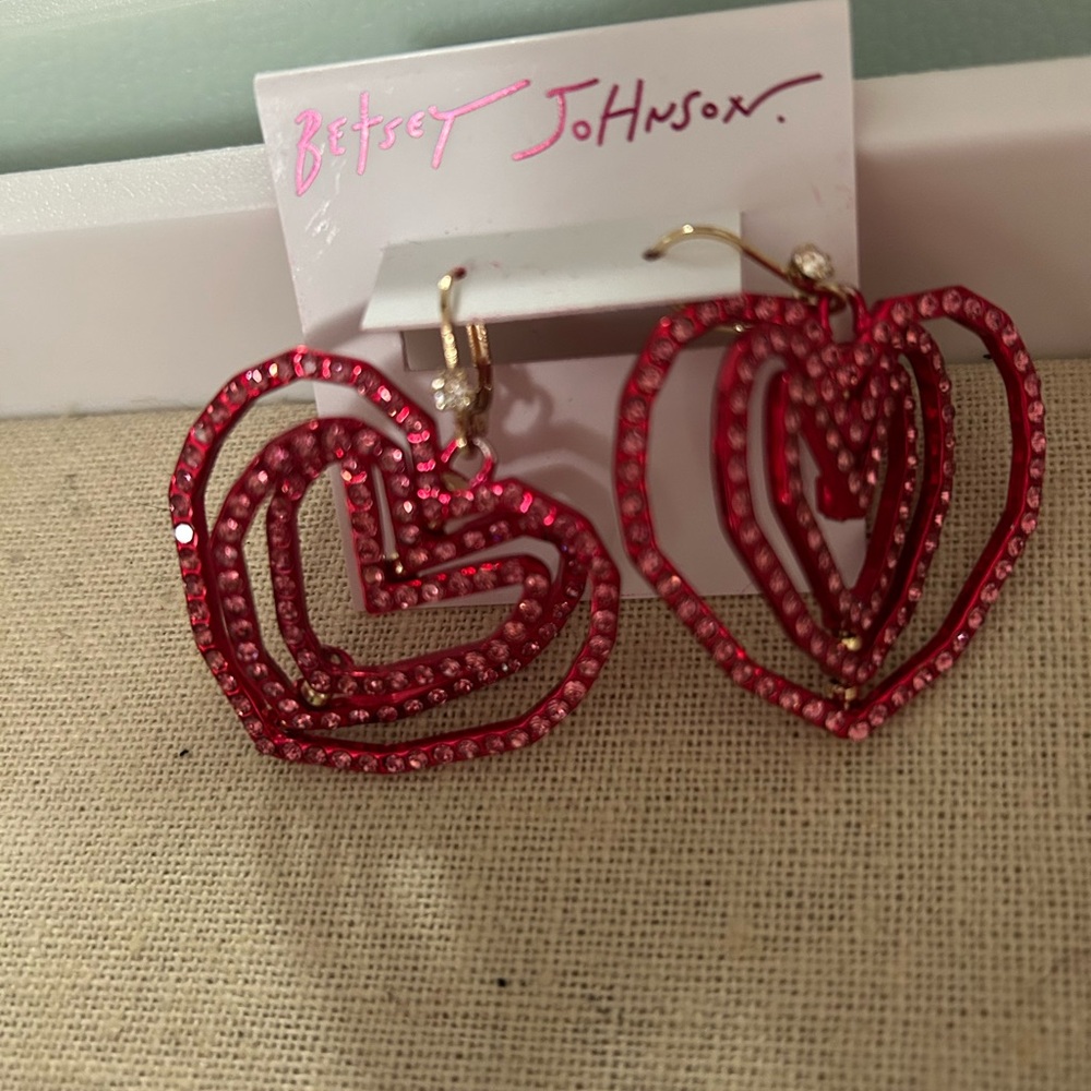 Betsey Johnson Red Dangle Earrings - Picture 7 of 10